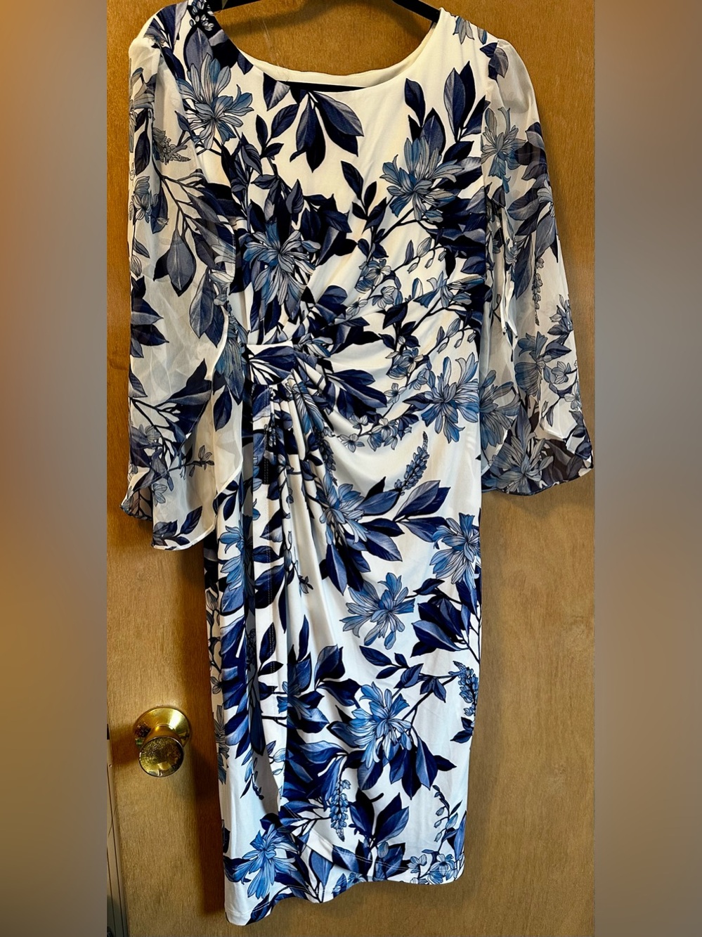 Studio Connection Floral Chiffon Printed Side Drape Dress